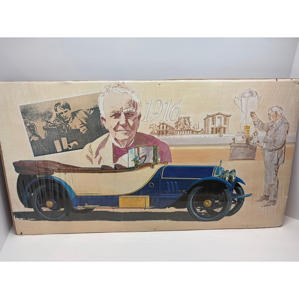 Vintage 1916 Simplex Crane Model Thomas Edison Art Print J.B. Deneen 23x12